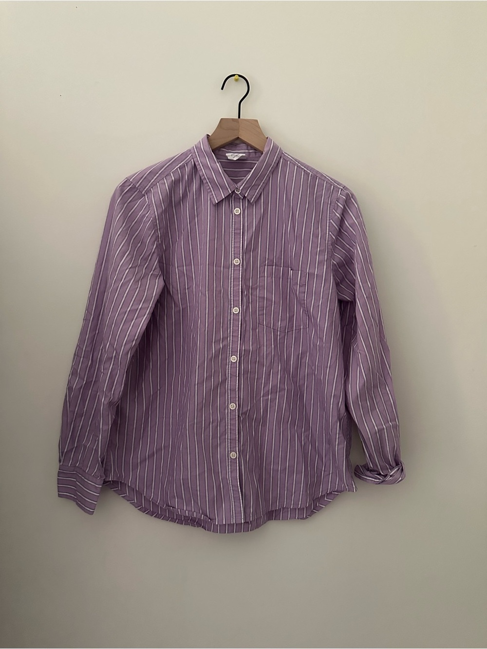 GAP Purple Striped Long-Sleeve Dress Shirt